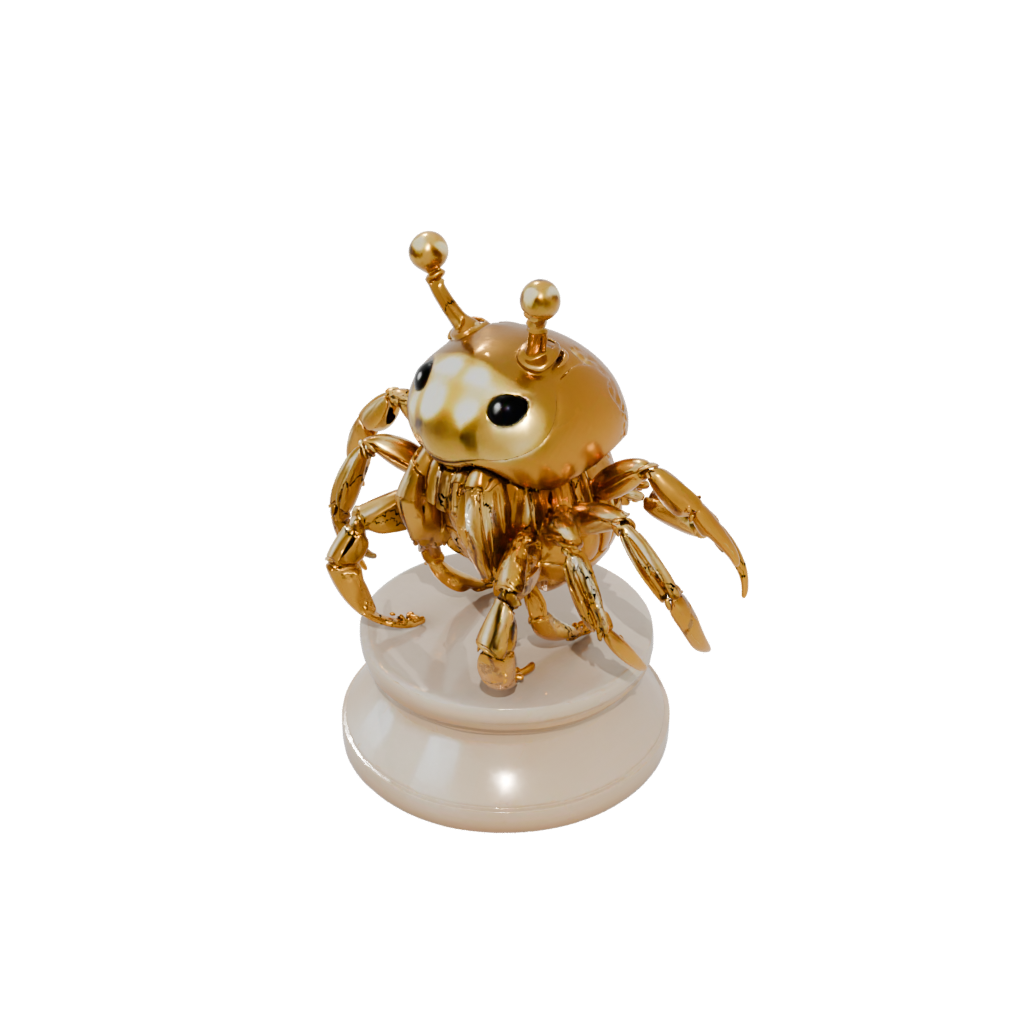 Gold Kawaii Flexi Hermit Crab