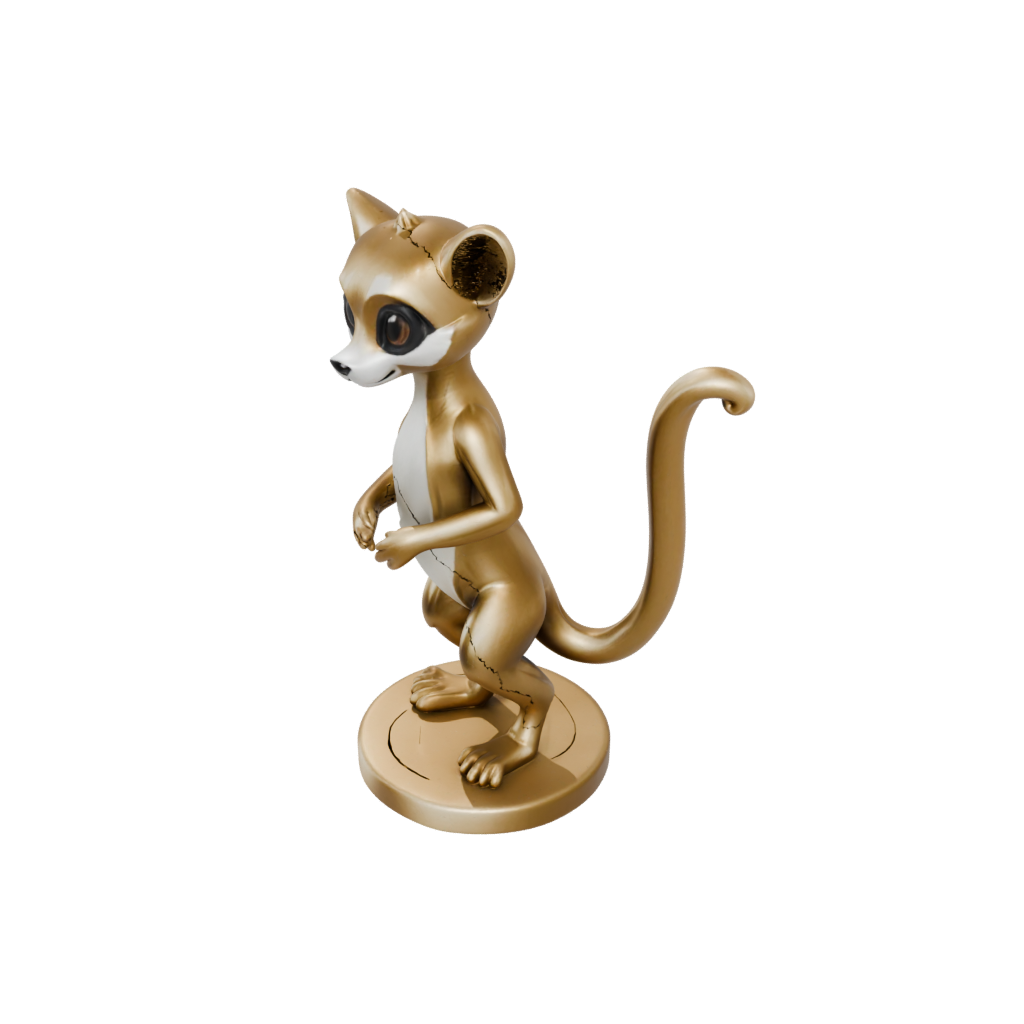Gold Kawaii Flexi Lemur