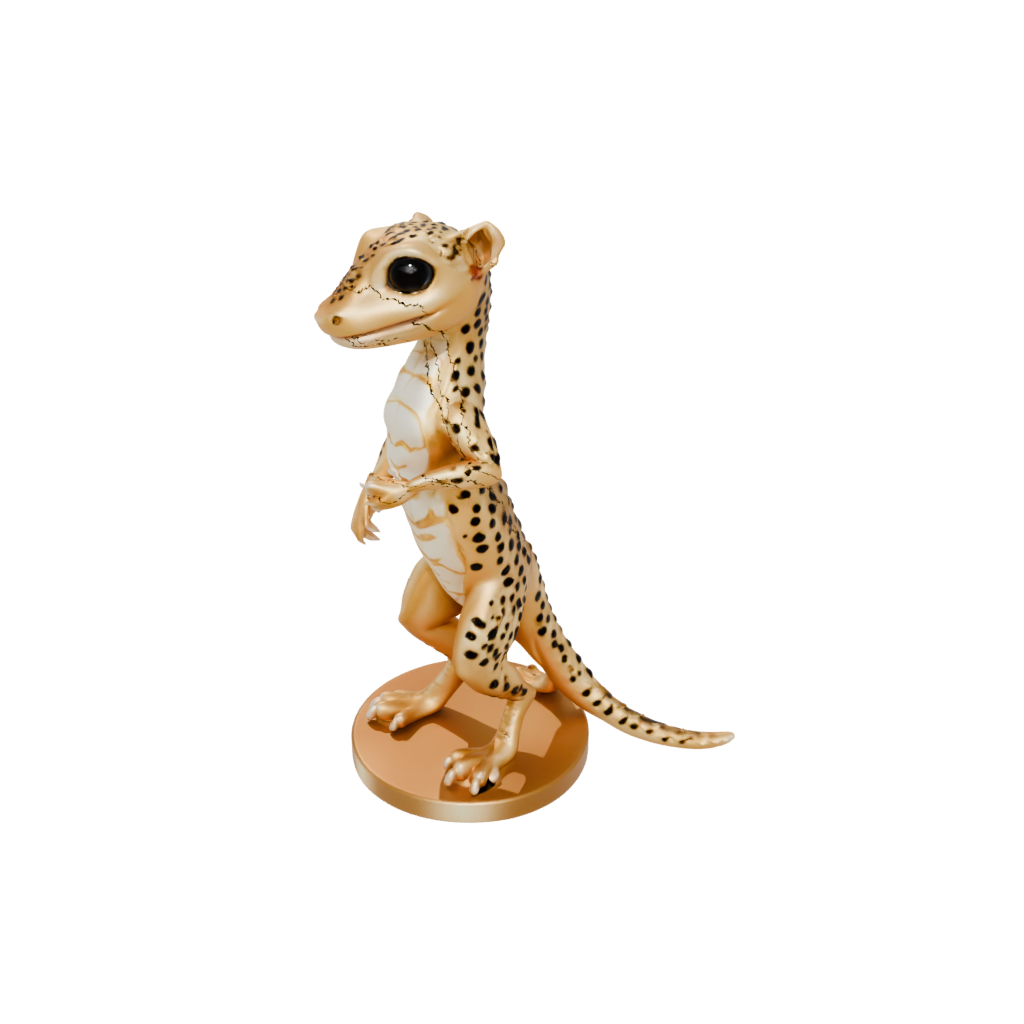 Gold Kawaii Flexi Leopard Gecko