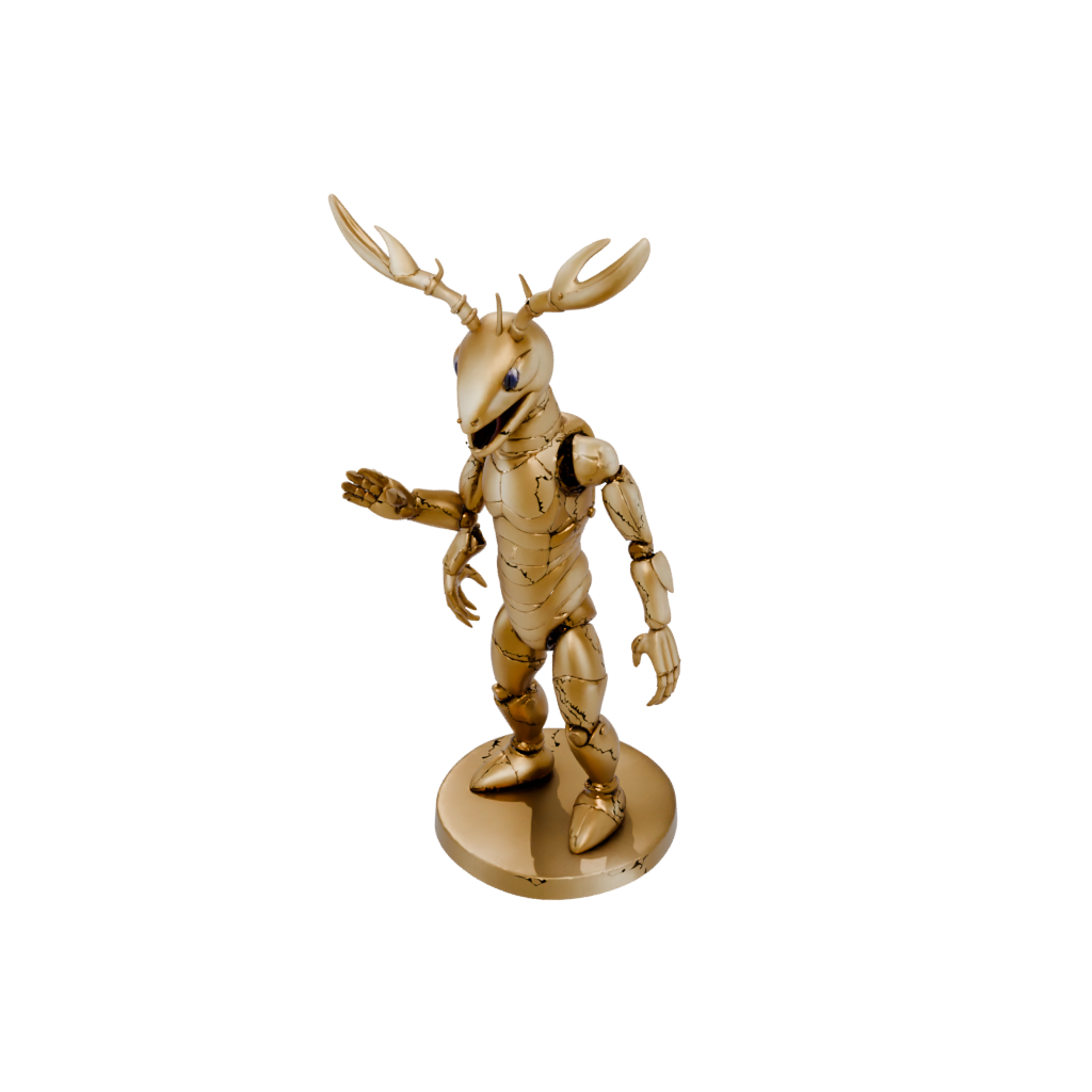 Gold Kawaii Flexi Lobster