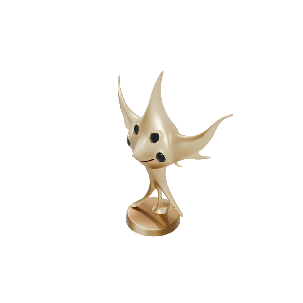 Gold Kawaii Flexi Manta Ray