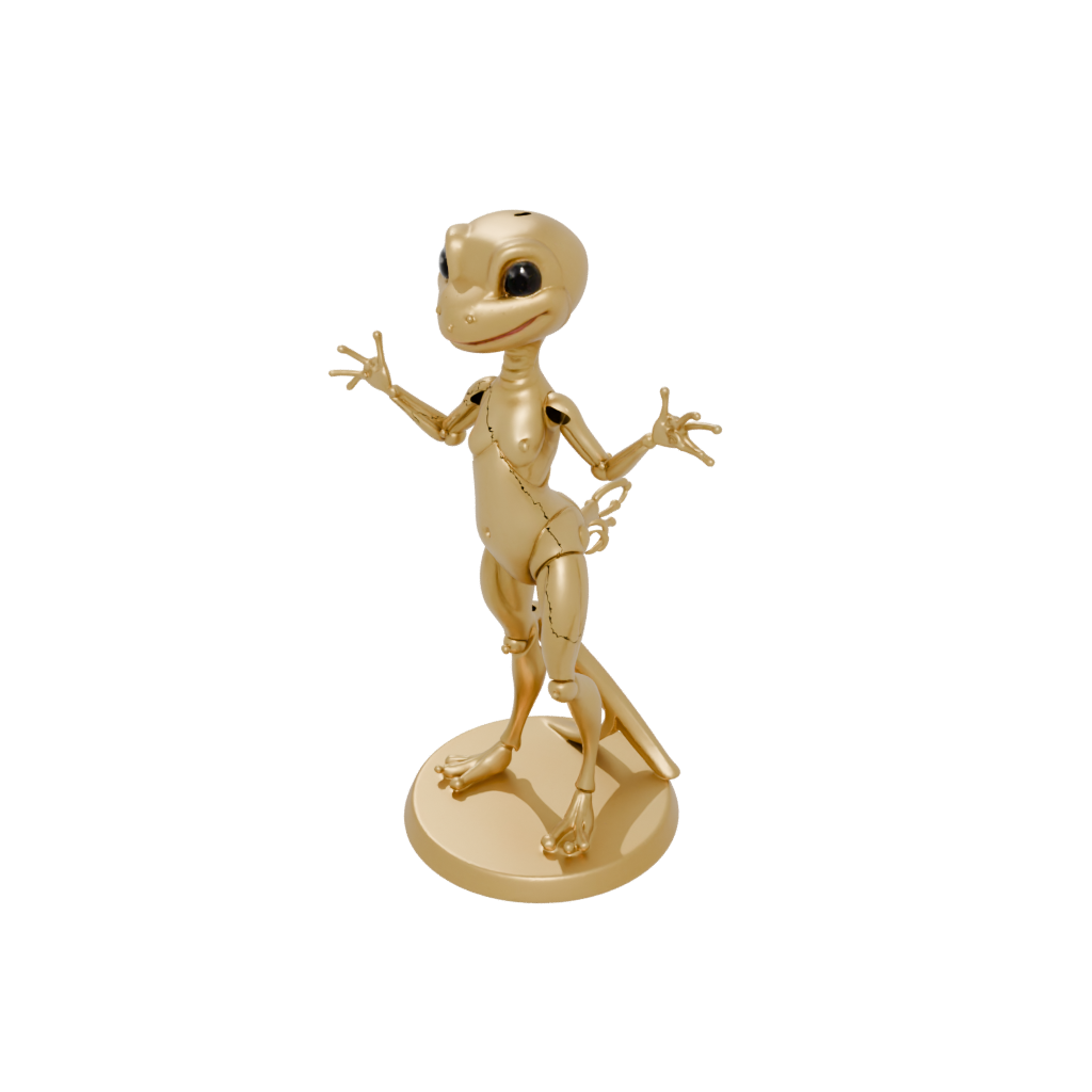 Gold Kawaii Flexi Newt