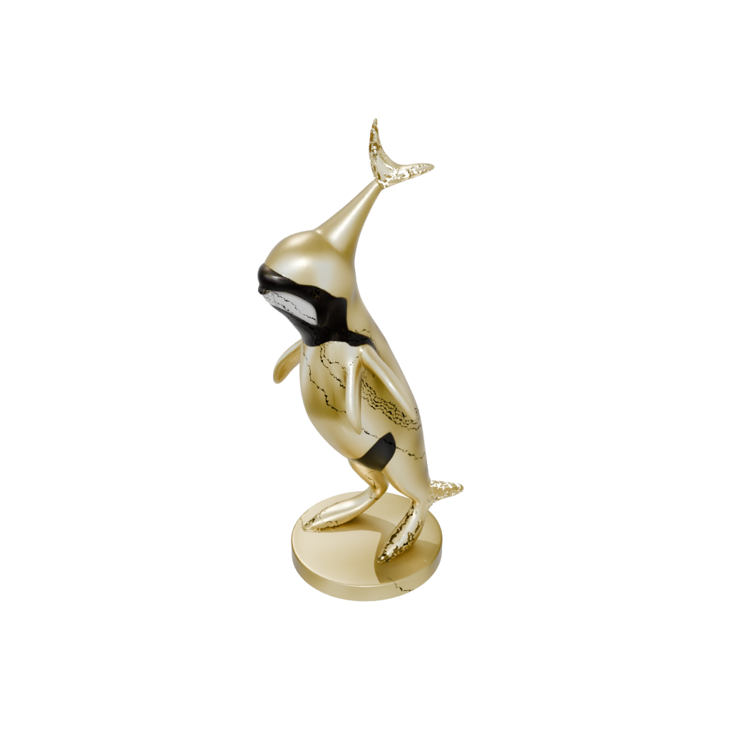 Gold Kawaii Flexi Orca Whale