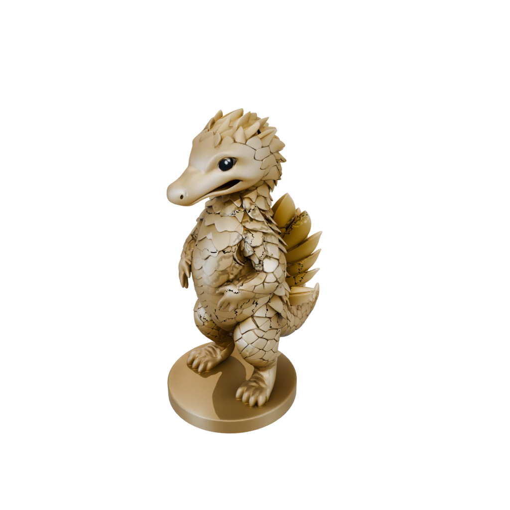 Gold Kawaii Flexi Pangolin