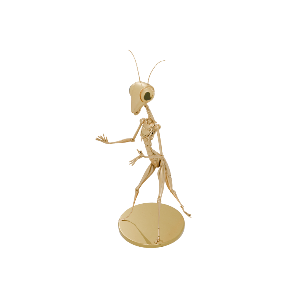 Gold Kawaii Flexi Praying Mantis