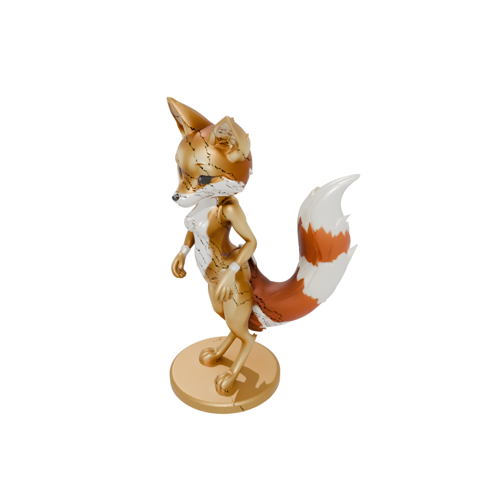 Gold Kawaii Flexi Red Fox