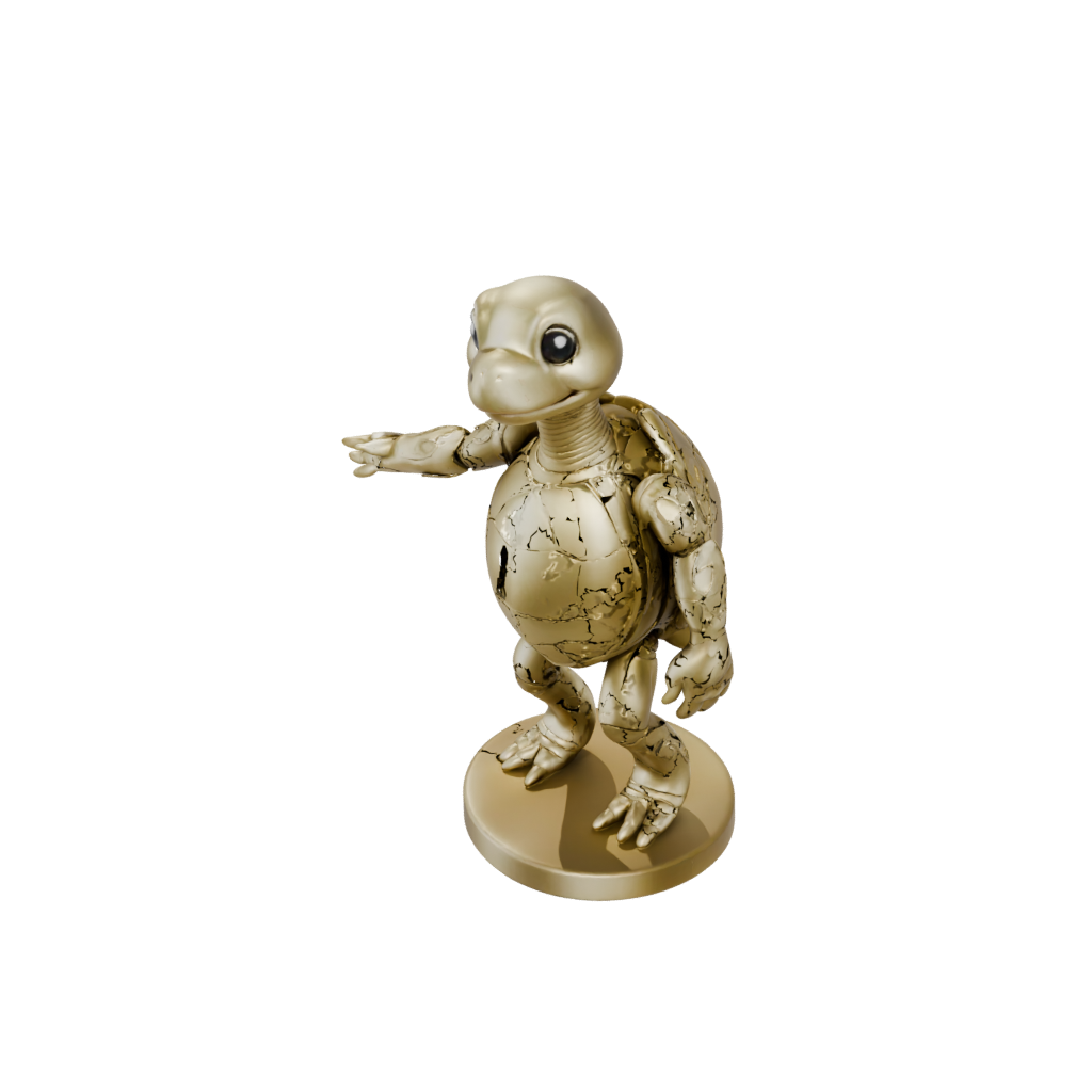 Gold Kawaii Flexi Sea Turtle