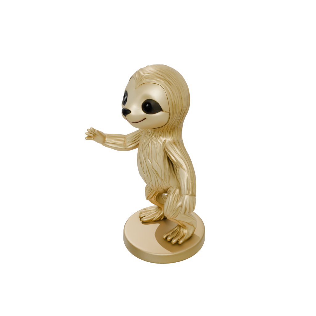 Gold Kawaii Flexi Sloth