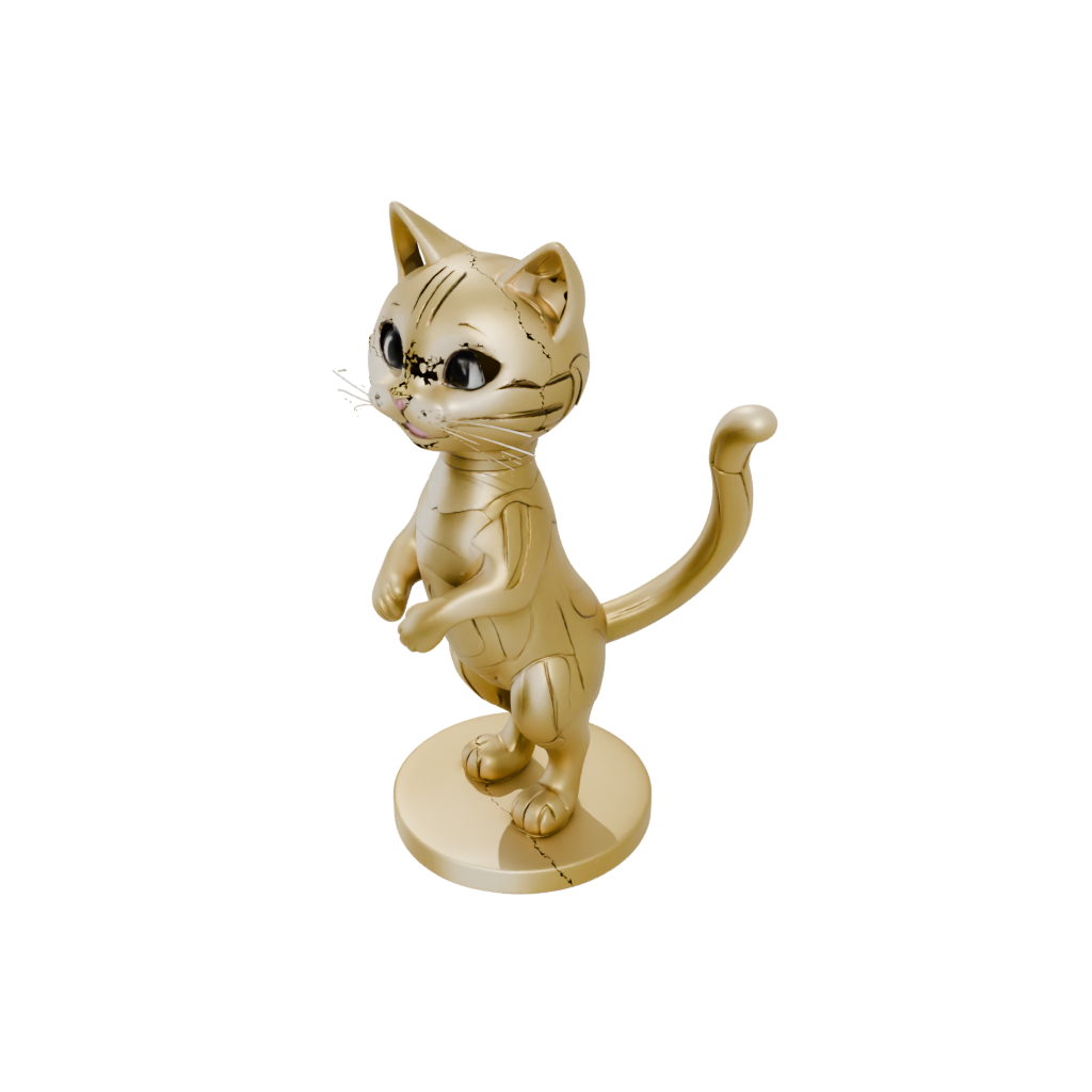 Gold Kawaii Flexi Tabby Cat