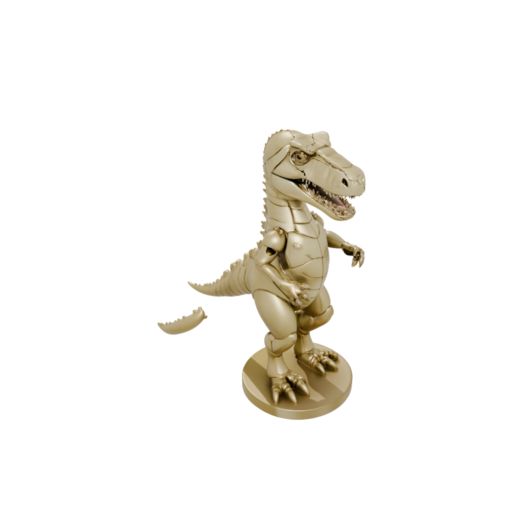 Gold Kawaii Flexi Tyrannosaurus Rex