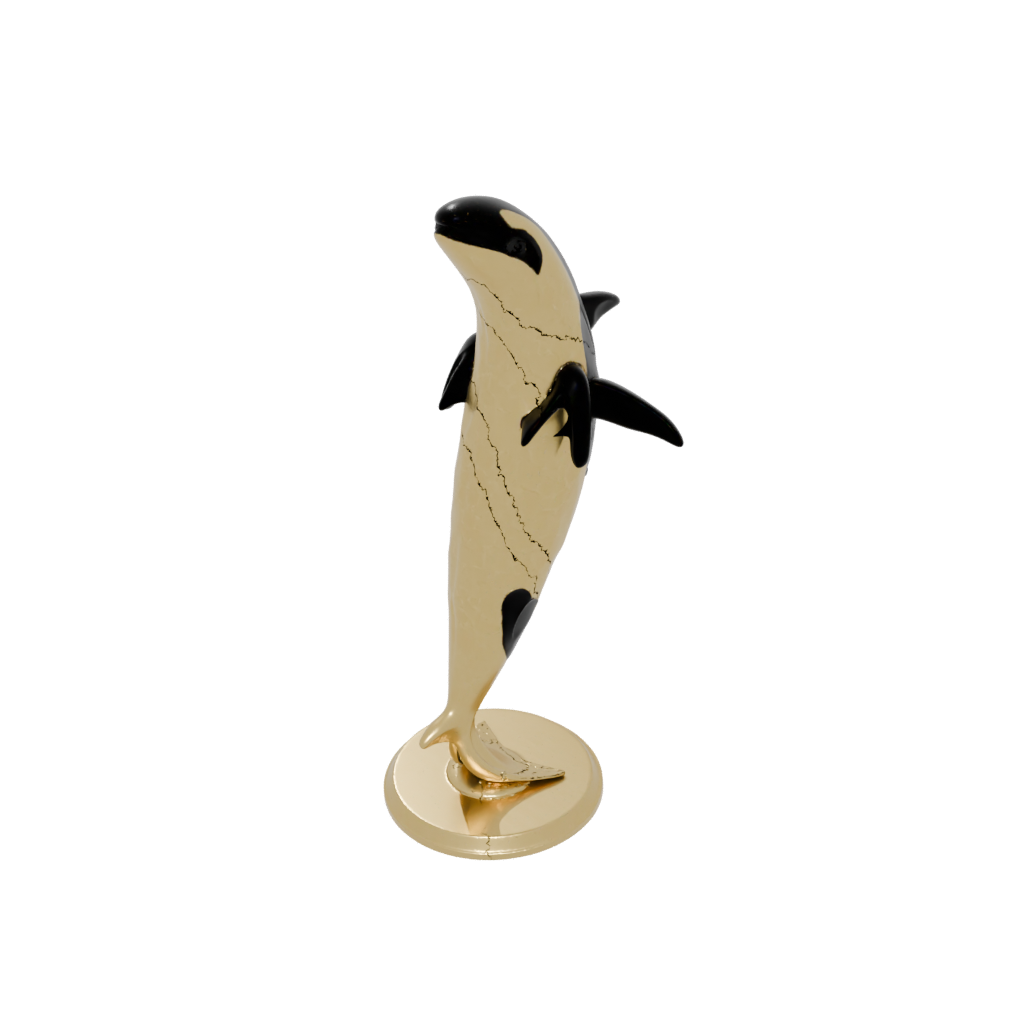 Gold Realistic Flexi Orca Whale