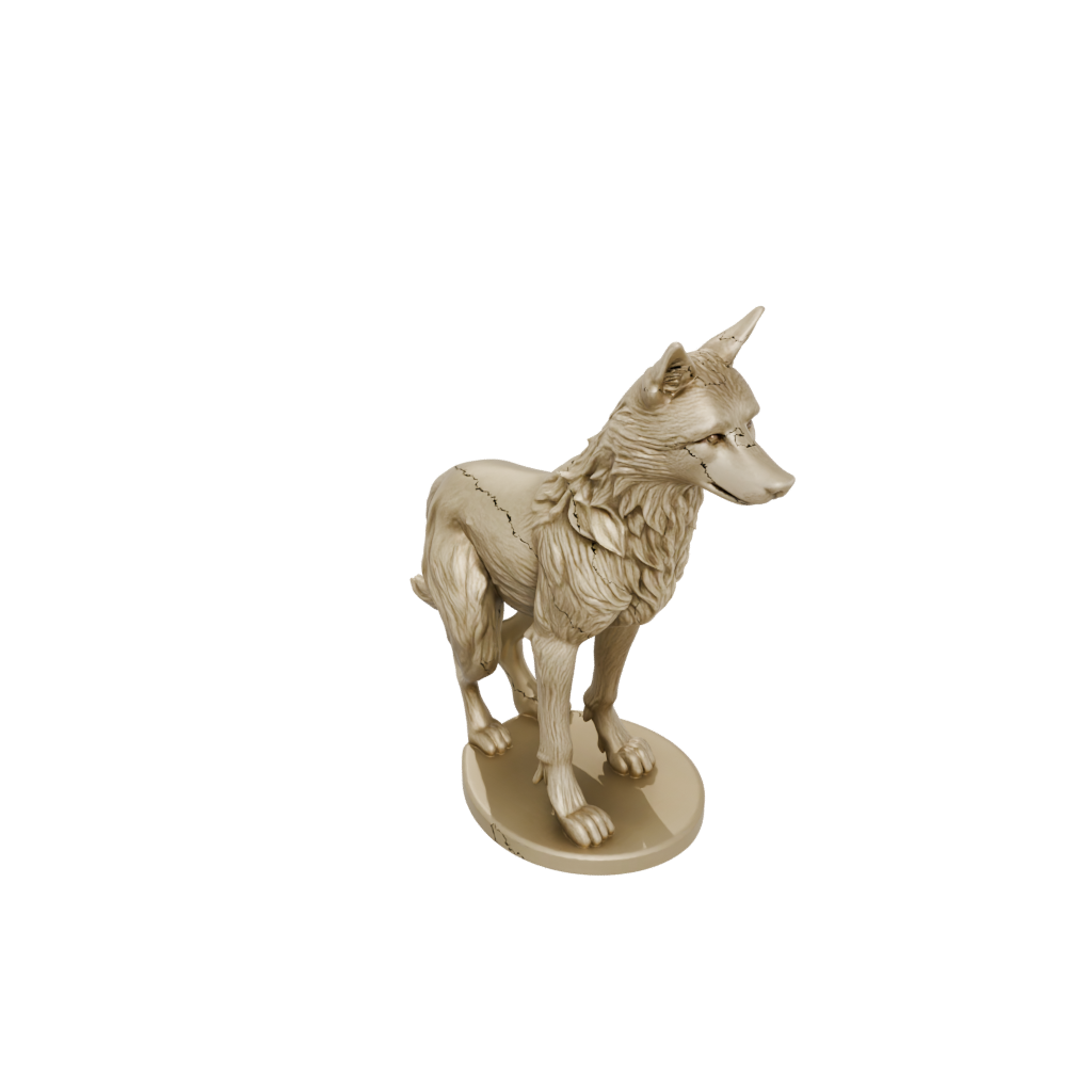Gold Realistic Flexi Wolf Pup