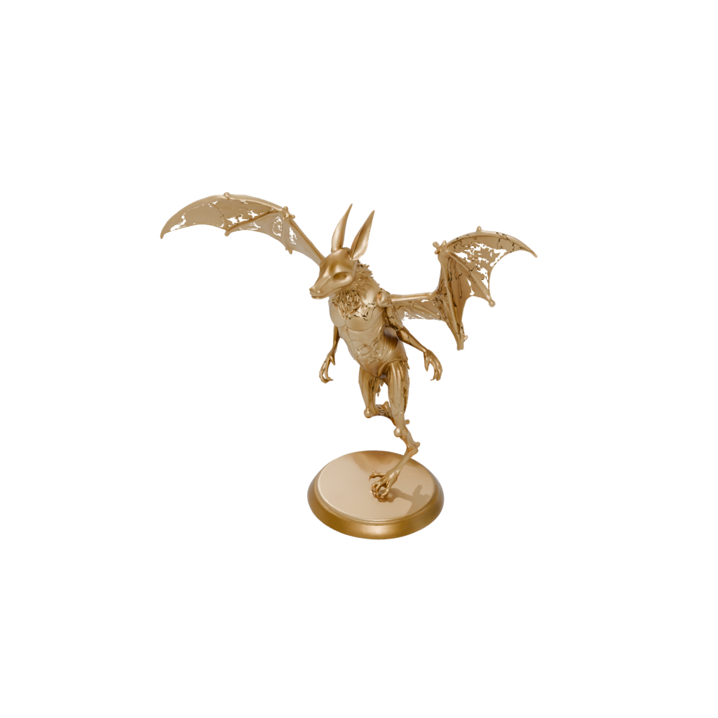 Gold Skeleton Flexi Fruit Bat