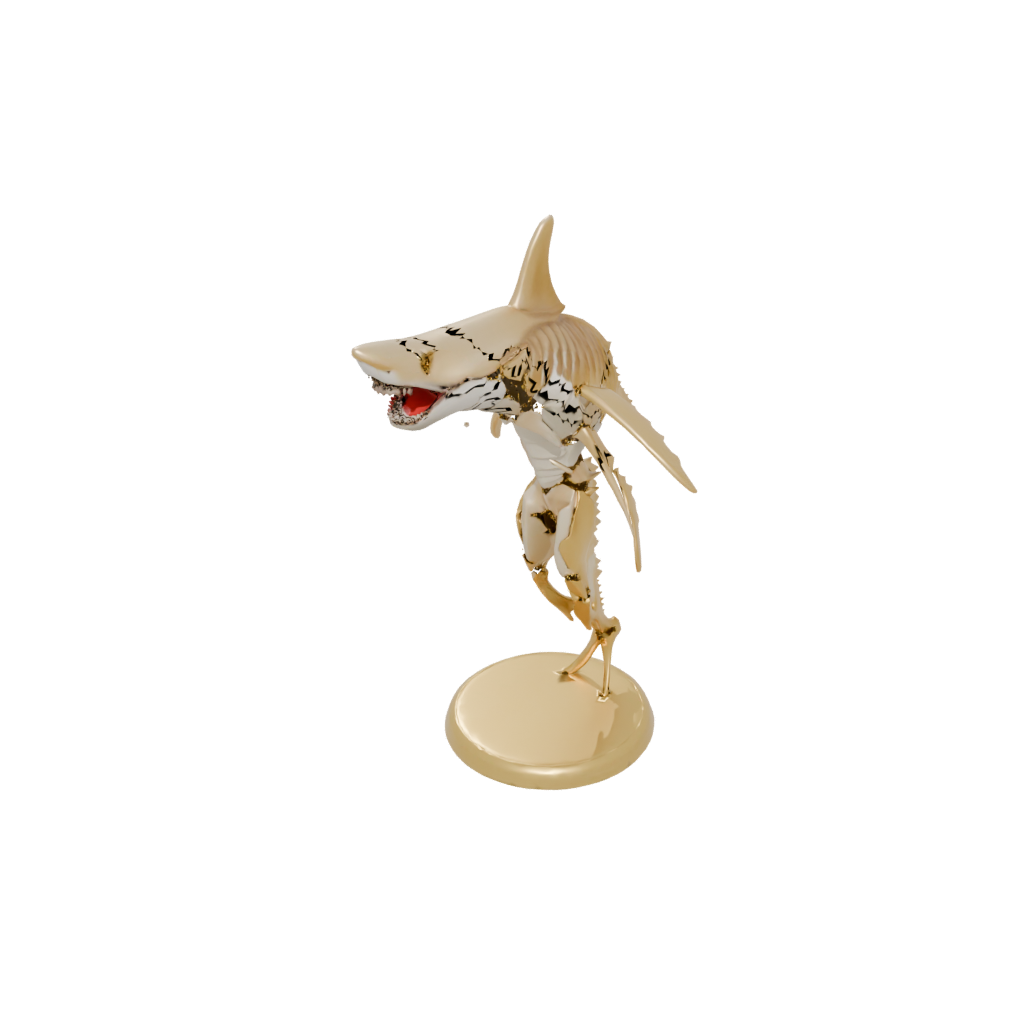Gold Skeleton Flexi Great White Shark