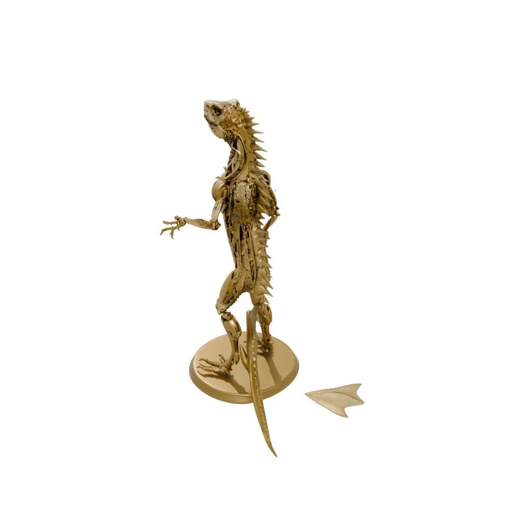 Gold Skeleton Flexi Iguana