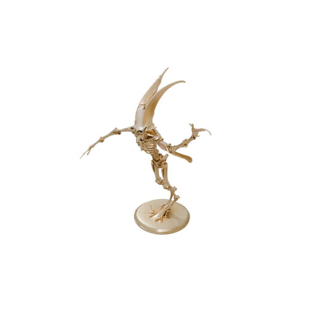 Gold Skeleton Flexi Manta Ray