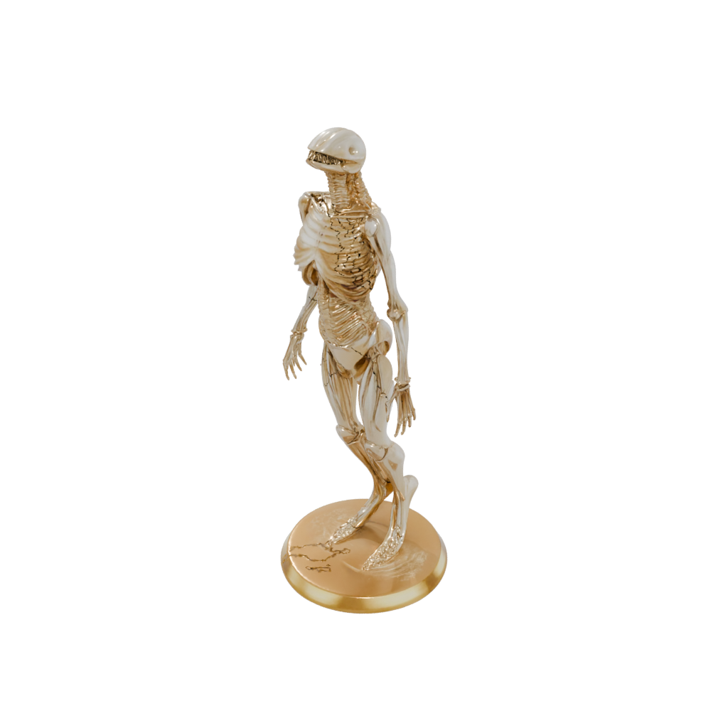 Gold Skeleton Flexi Orca Whale