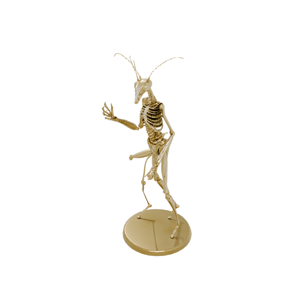 Gold Skeleton Flexi Praying Mantis