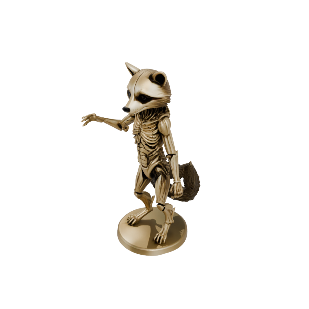 Gold Skeleton Flexi Raccoon