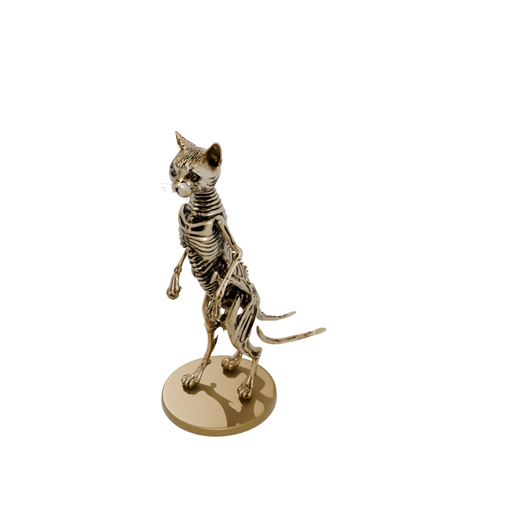 Gold Skeleton Flexi Tabby Cat
