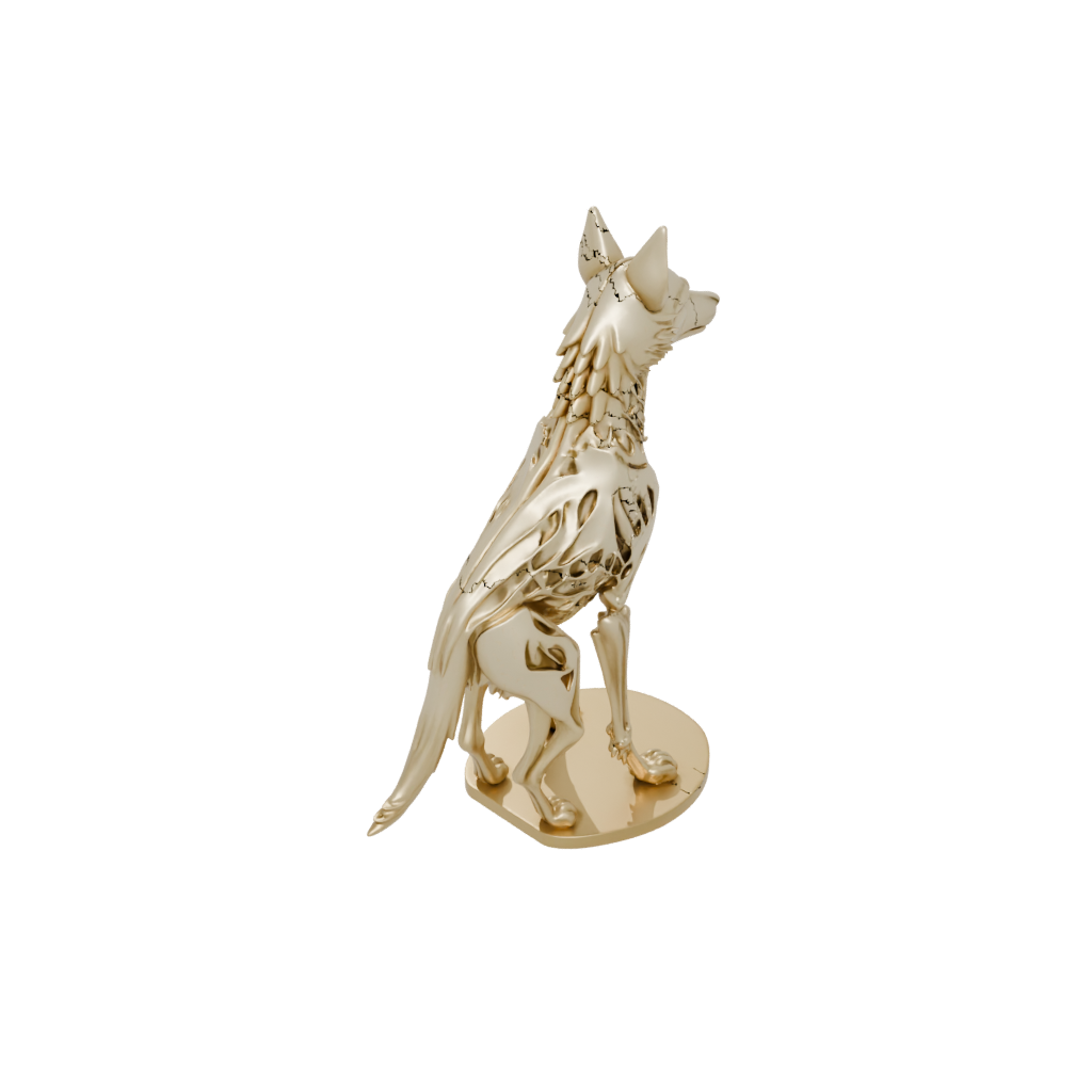 Gold Skeleton Flexi Wolf Pup