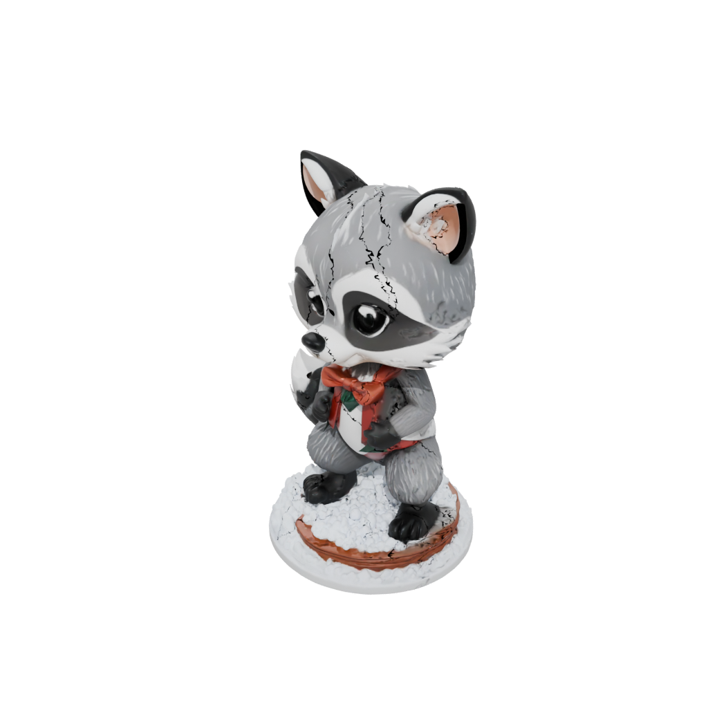 Holiday Chibi Flexi Raccoon