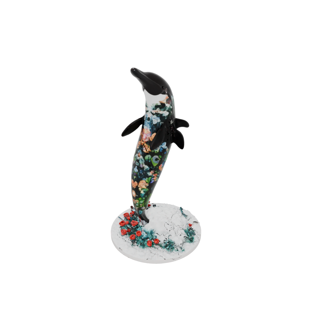 Holiday Floral Flexi Orca Whale