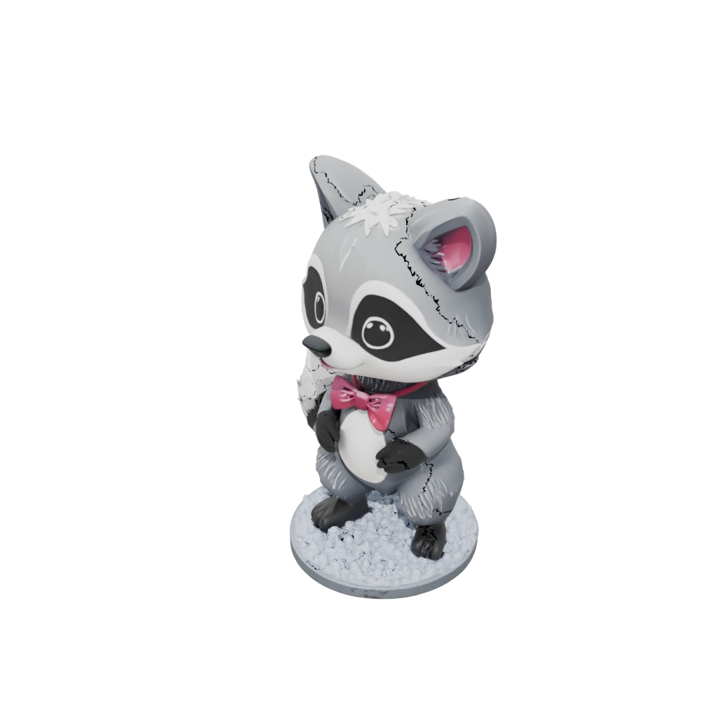 Holiday Kawaii Flexi Raccoon