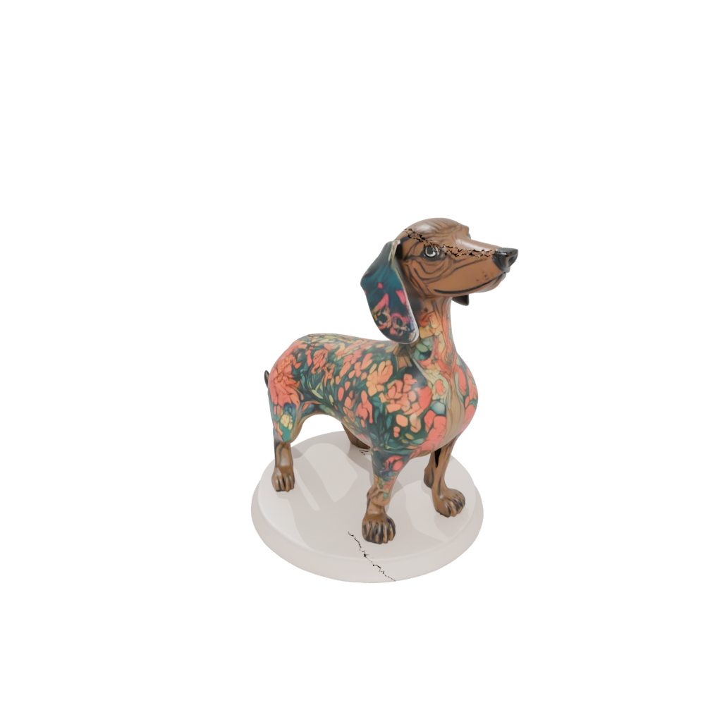 Jumbo Floral Flexi Dachshund Dog