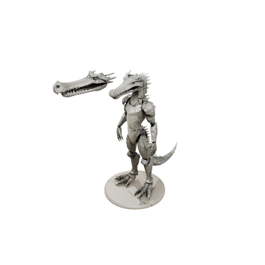 Low-Poly Armored Flexi Crocodile