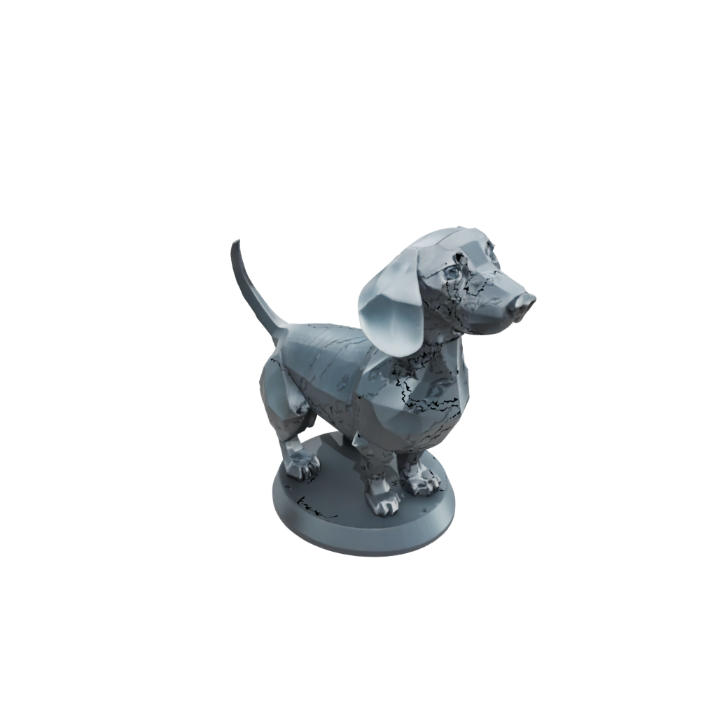 Low-Poly Armored Flexi Dachshund Dog