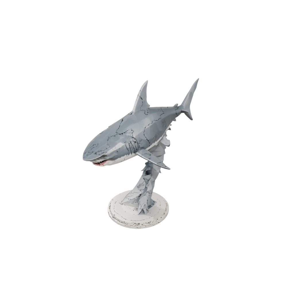 Low-Poly Armored Flexi Great White Shark