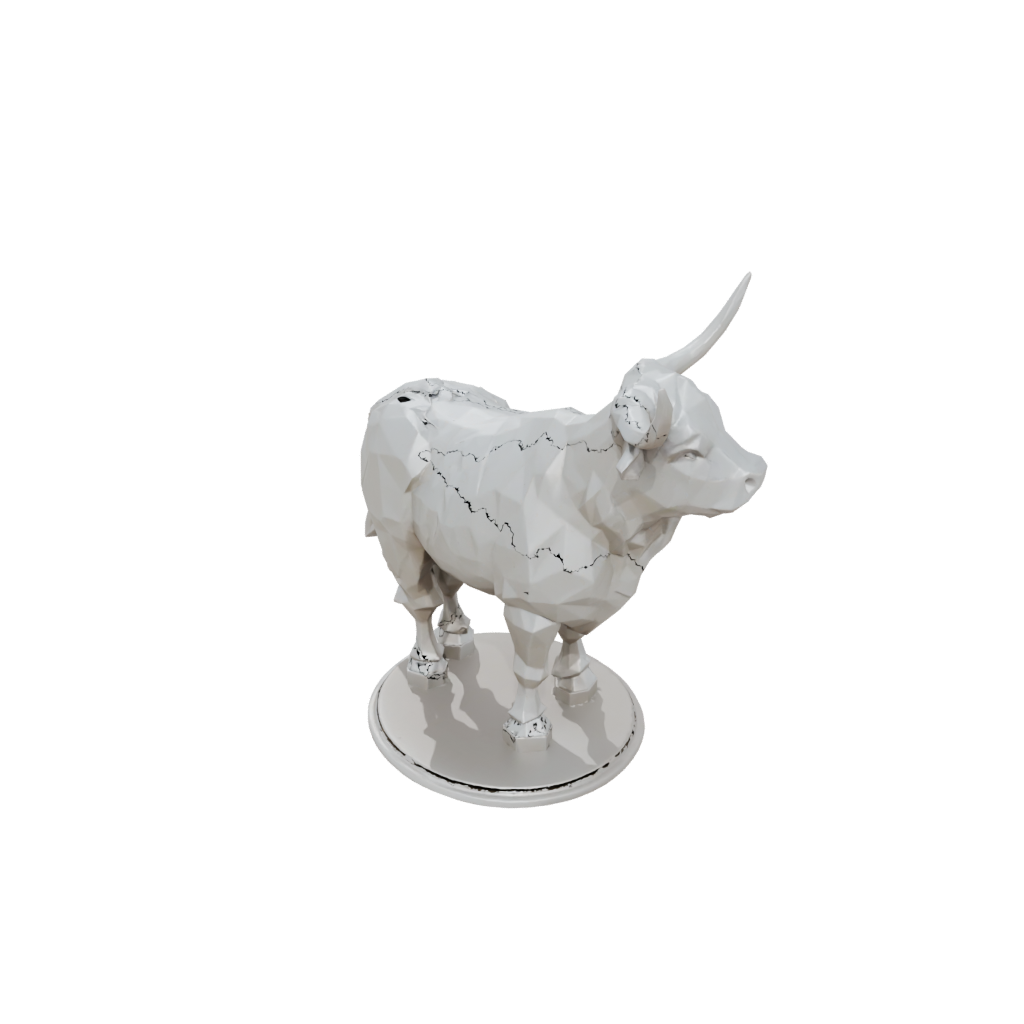 Low-Poly Armored Flexi Highland Cow