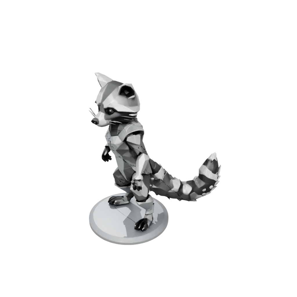 Low-Poly Armored Flexi Raccoon