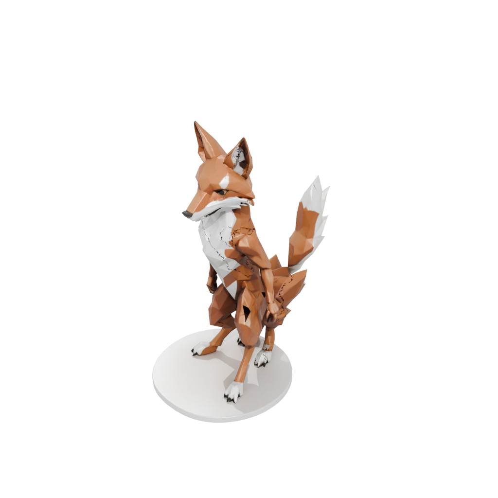 Low-Poly Armored Flexi Red Fox