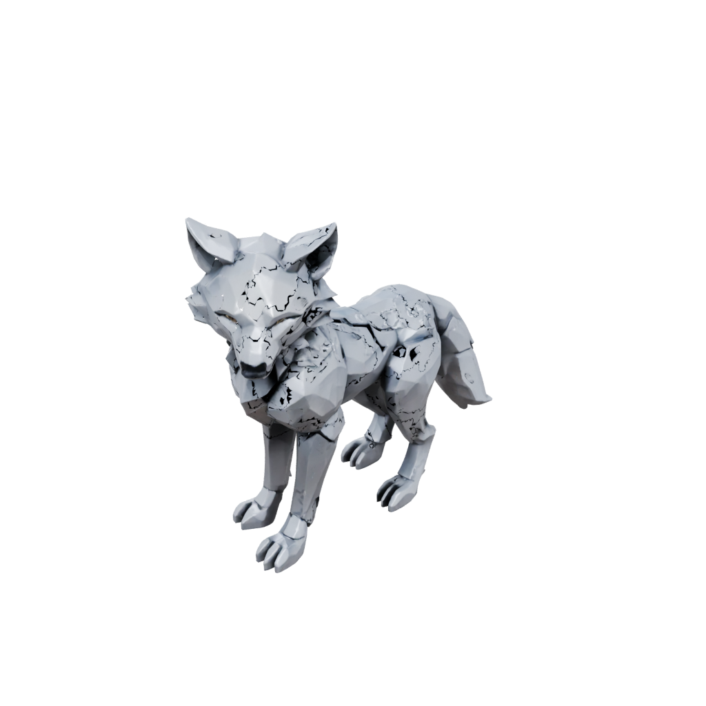 Low-Poly Armored Flexi Wolf Pup