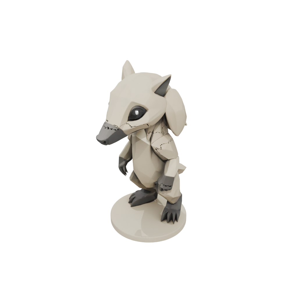 Low-Poly Chibi Flexi Anteater