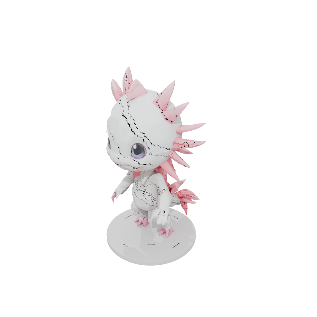 Low-Poly Chibi Flexi Axolotl
