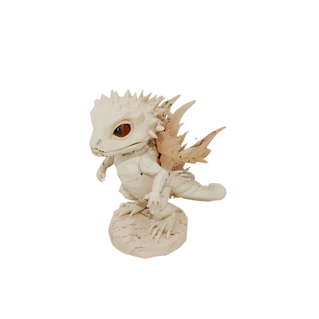 Low-Poly Chibi Flexi Bearded Dragon
