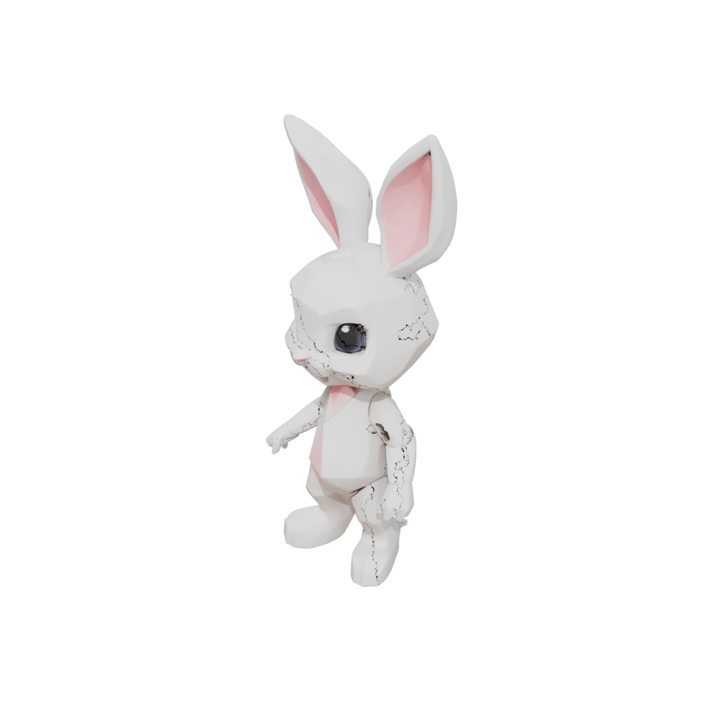 Low-Poly Chibi Flexi Bunny Rabbit