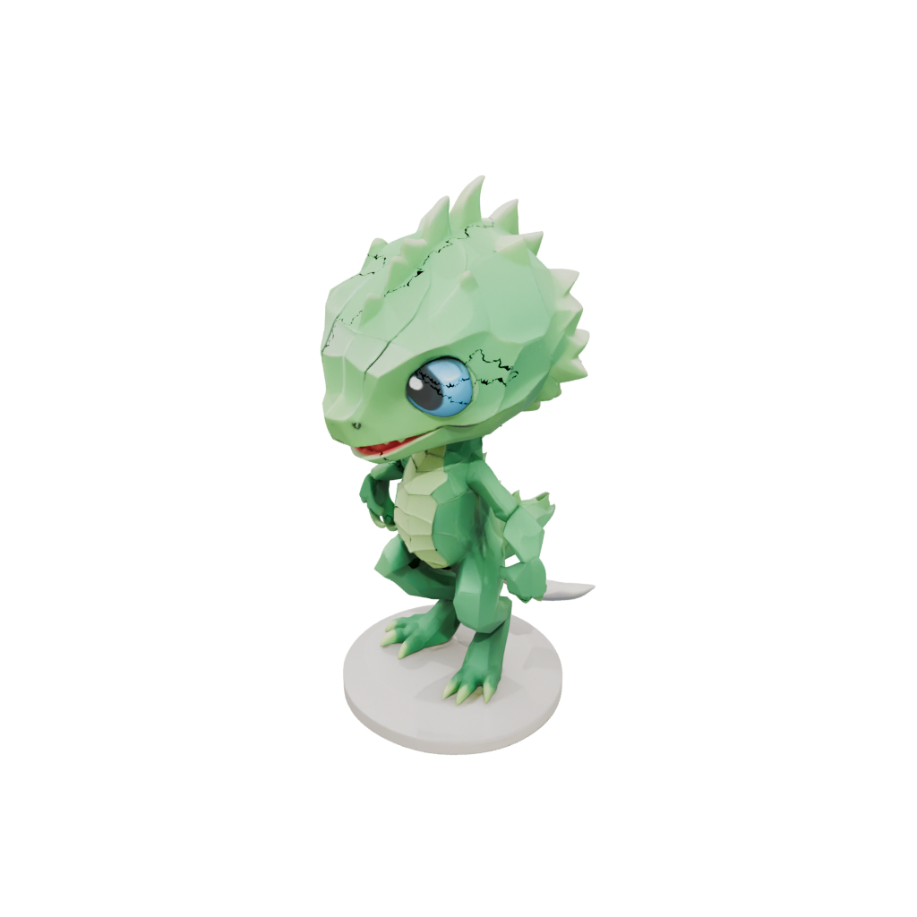Low-Poly Chibi Flexi Chameleon