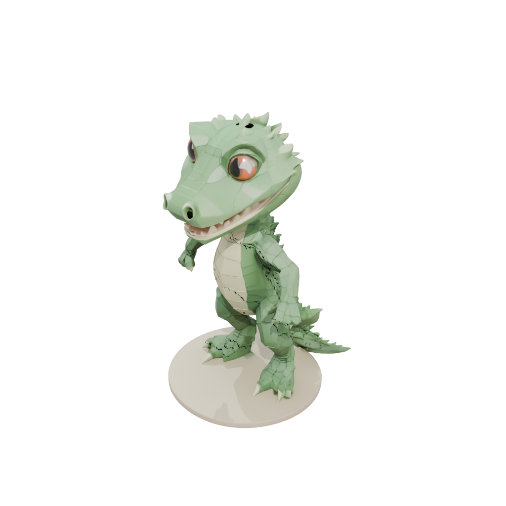 Low-Poly Chibi Flexi Crocodile