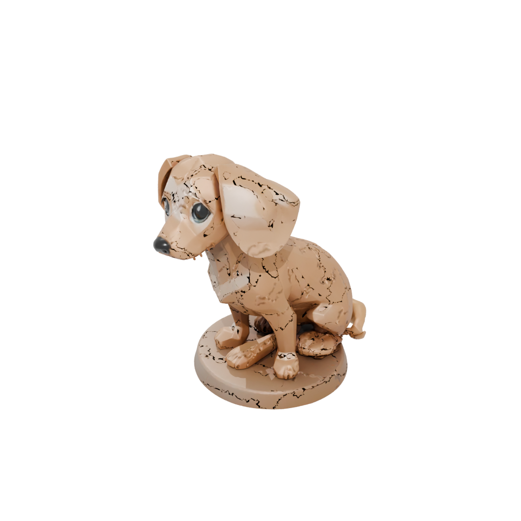 Low-Poly Chibi Flexi Dachshund Dog