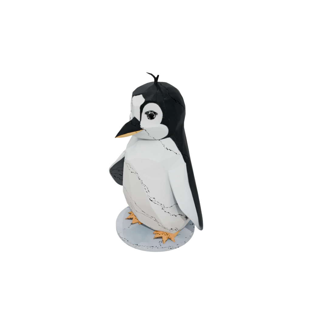 Low-Poly Chibi Flexi Emperor Penguin