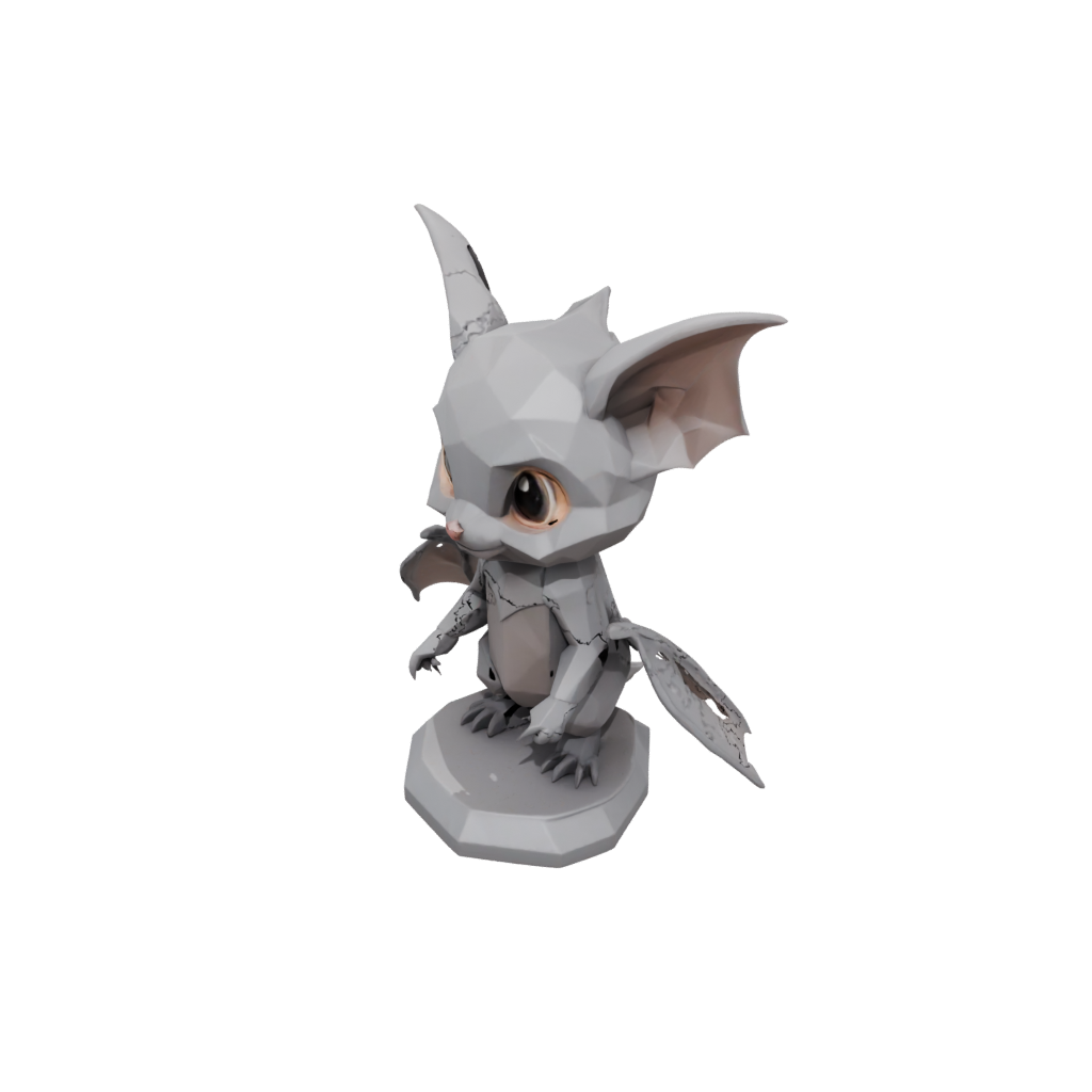 Low-Poly Chibi Flexi Fruit Bat