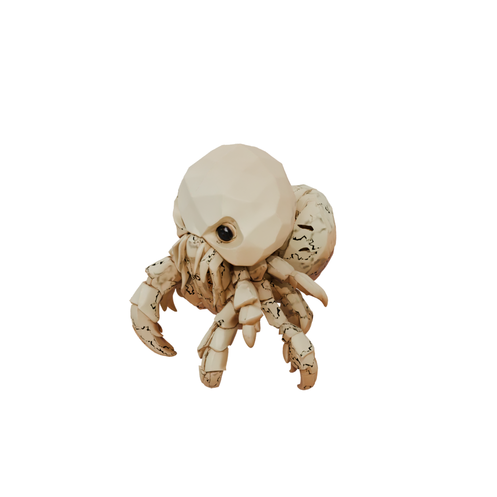 Low-Poly Chibi Flexi Hermit Crab
