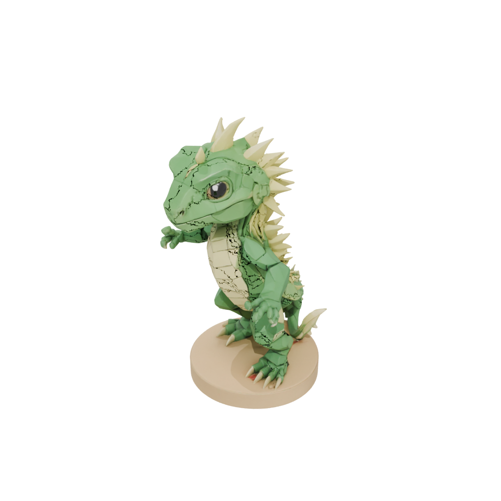 Low-Poly Chibi Flexi Iguana