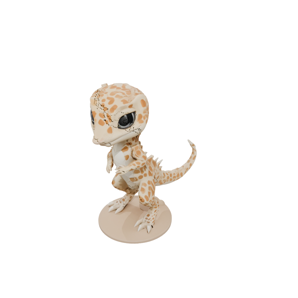 Low-Poly Chibi Flexi Leopard Gecko