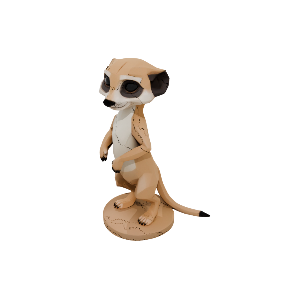 Low-Poly Chibi Flexi Meerkat
