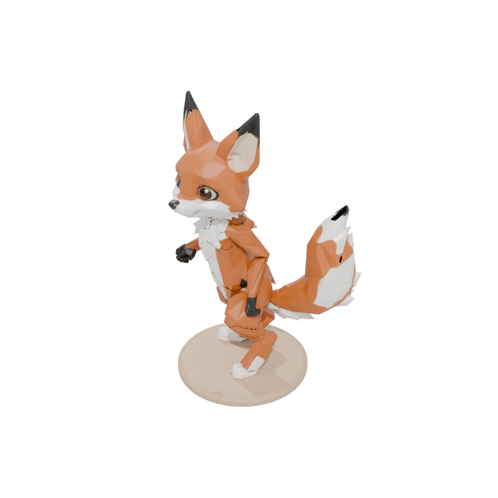 Low-Poly Chibi Flexi Red Fox
